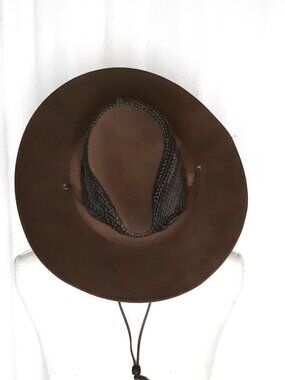 Minnetonka Safari Air Flow Hat Genuine Leather w/Mesh Crown